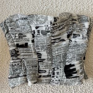 Zara Newspaper Print Corset Top